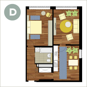 Grundriss 3-Raum D